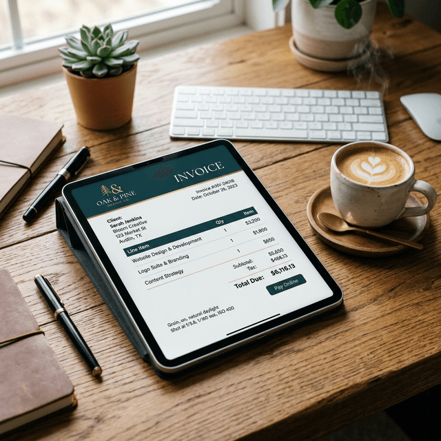 Professional branded digital invoice